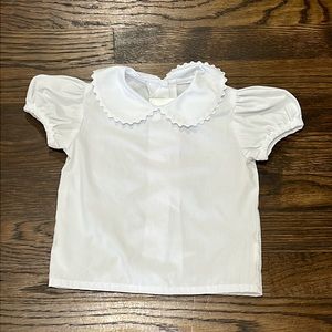 Shrimp And Grits Short Sleeve Girls Collared Blouse